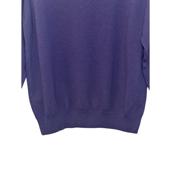 Jaeger purple merino wool ribbed turtleneck sweater size 10 - Picture 6 of 8